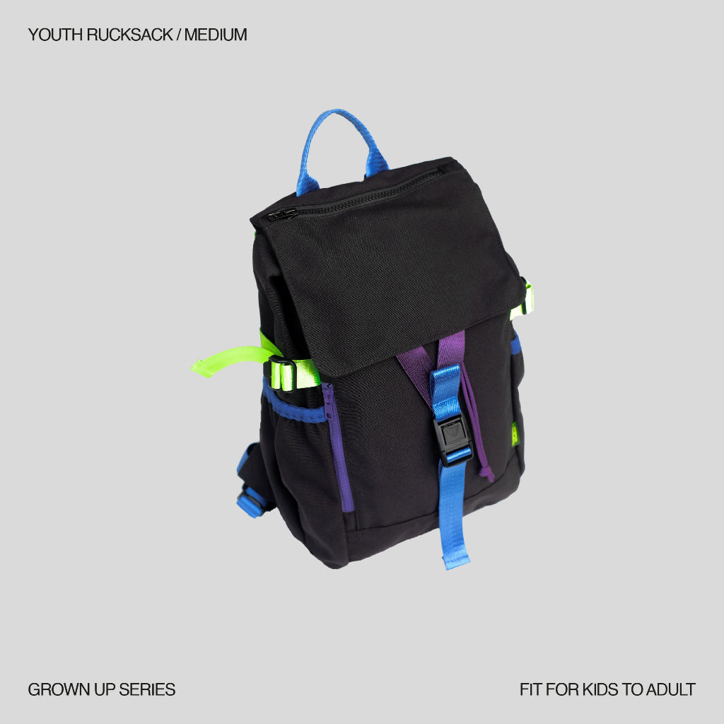 SUGACOAT STUDIOS - Youth Rucksack Medium Black Blue