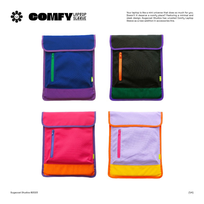 SUGACOAT STUDIOS - Comfy Laptop Sleeve in Magenta (13")